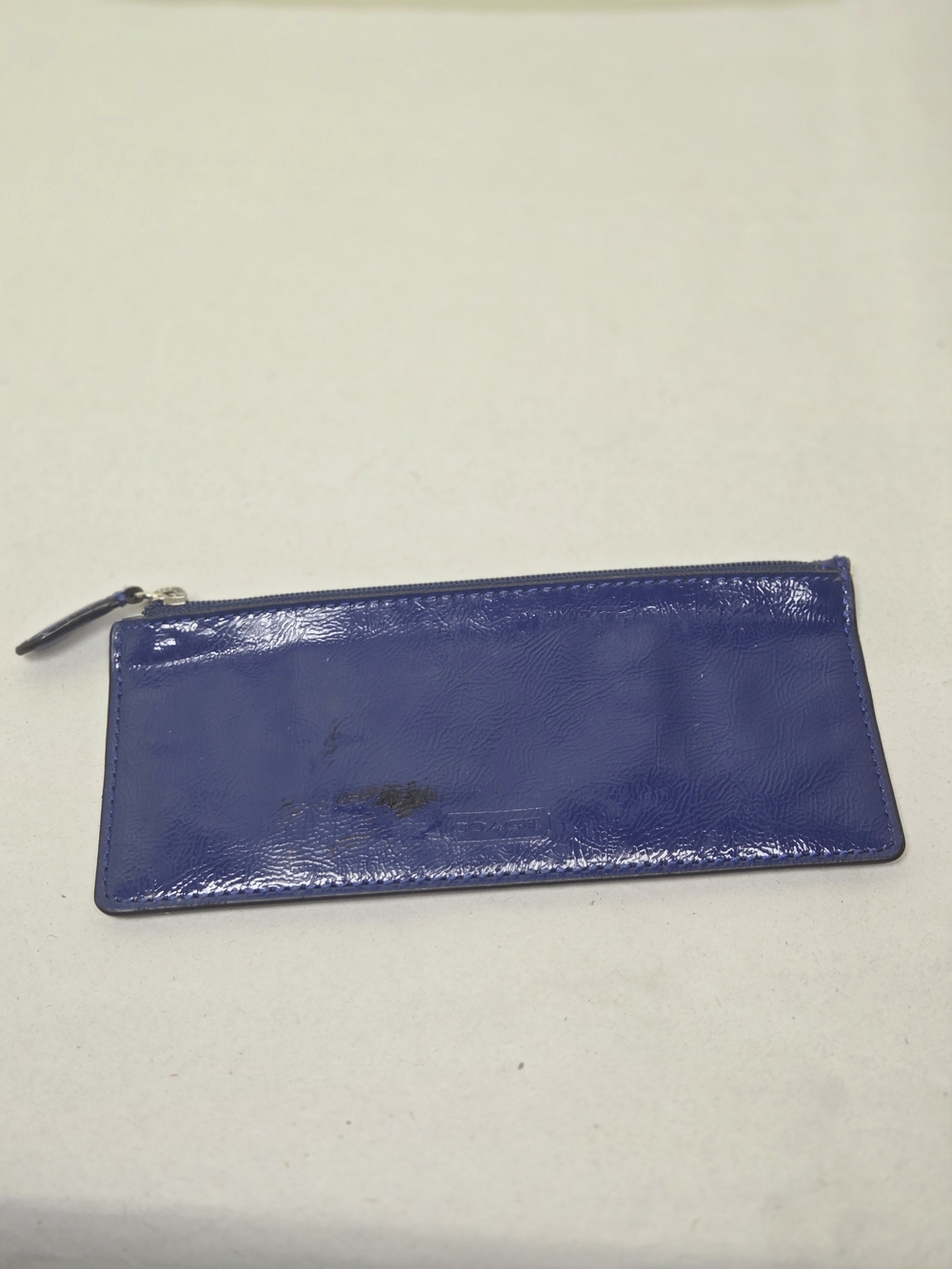 Coach Signature Canvas Flap Wallet Clutch in Khaki/Light Brown And Blue - Picture 11 of 13